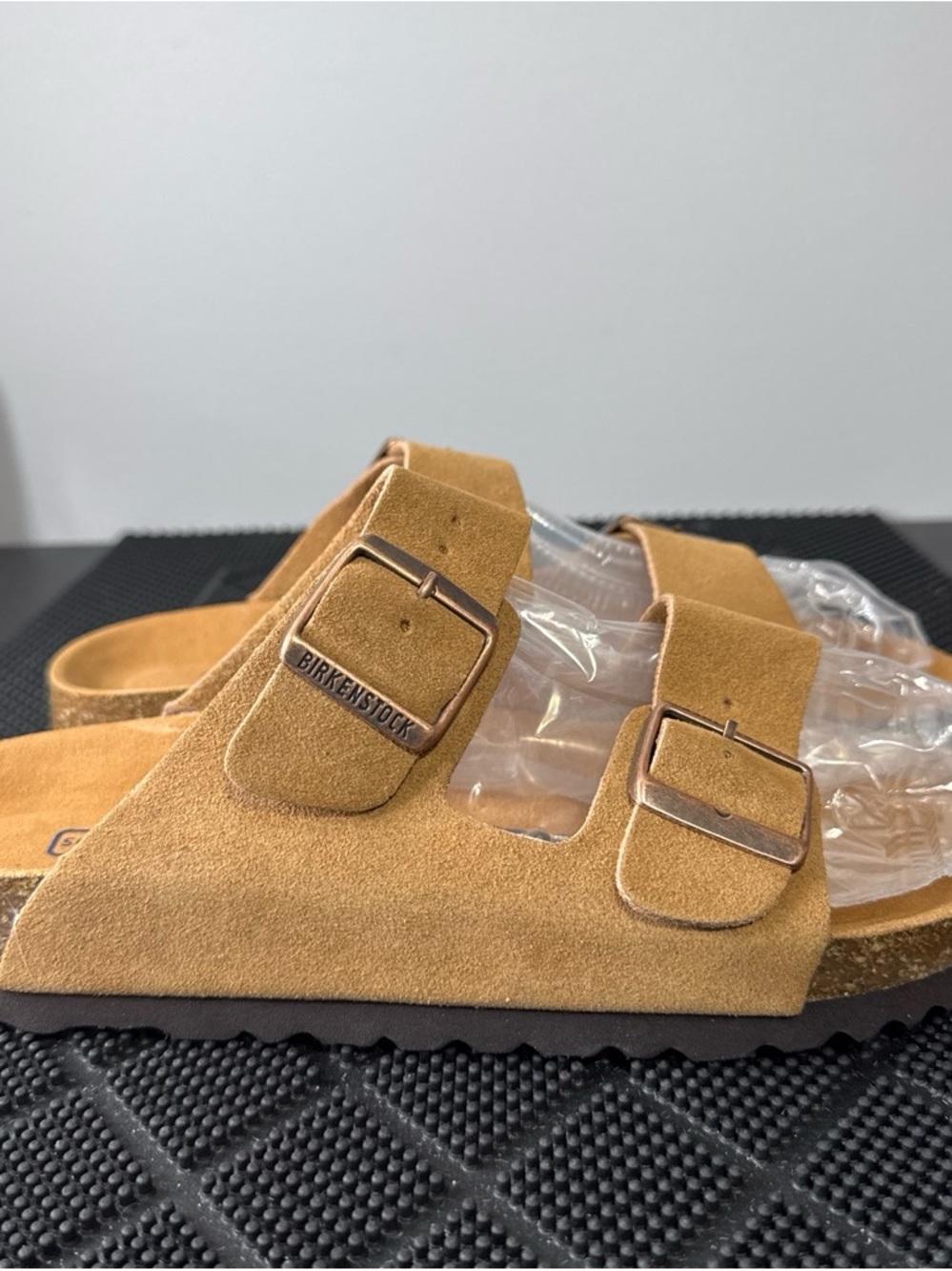 Birkenstock Women's Suede Double-Buckle Sandals in Tan